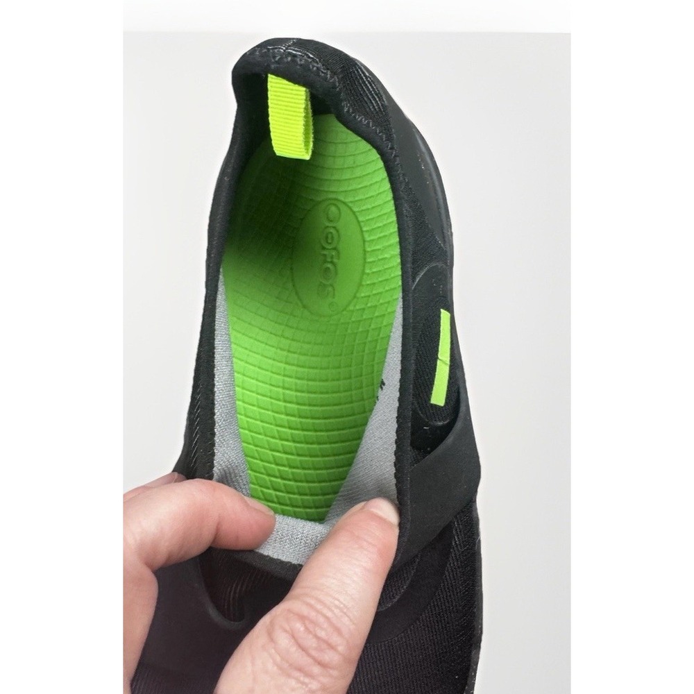 Oofos Oomg Fibre Low Shoes Mens Size 10 Black Mesh Slip On Recovery Sneakers - Picture 7 of 9